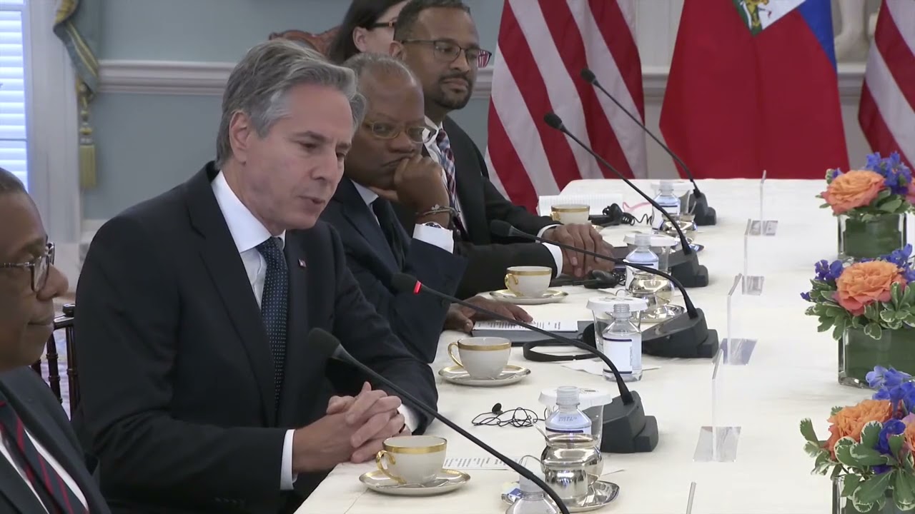Blinken with Haitian Prime Minister Garry Conille and Foreign Minister Dominique Dupuy 07.02.2024