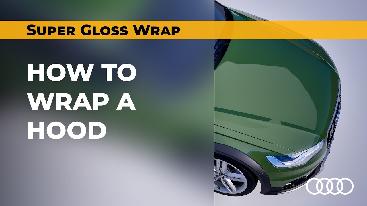 Wrapping car hood with super gloss TeckWrap CG29-HD Khaki Green