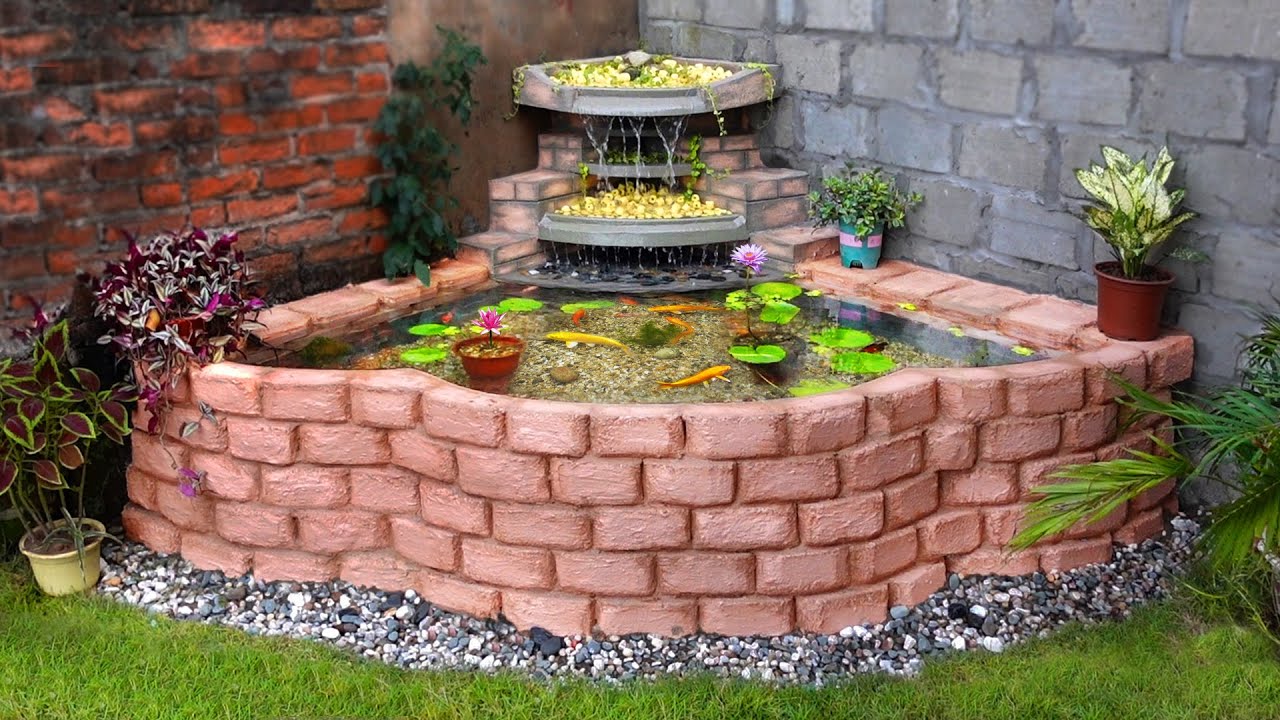 One of the most popular Waterfall aquarium to decorate garden corner