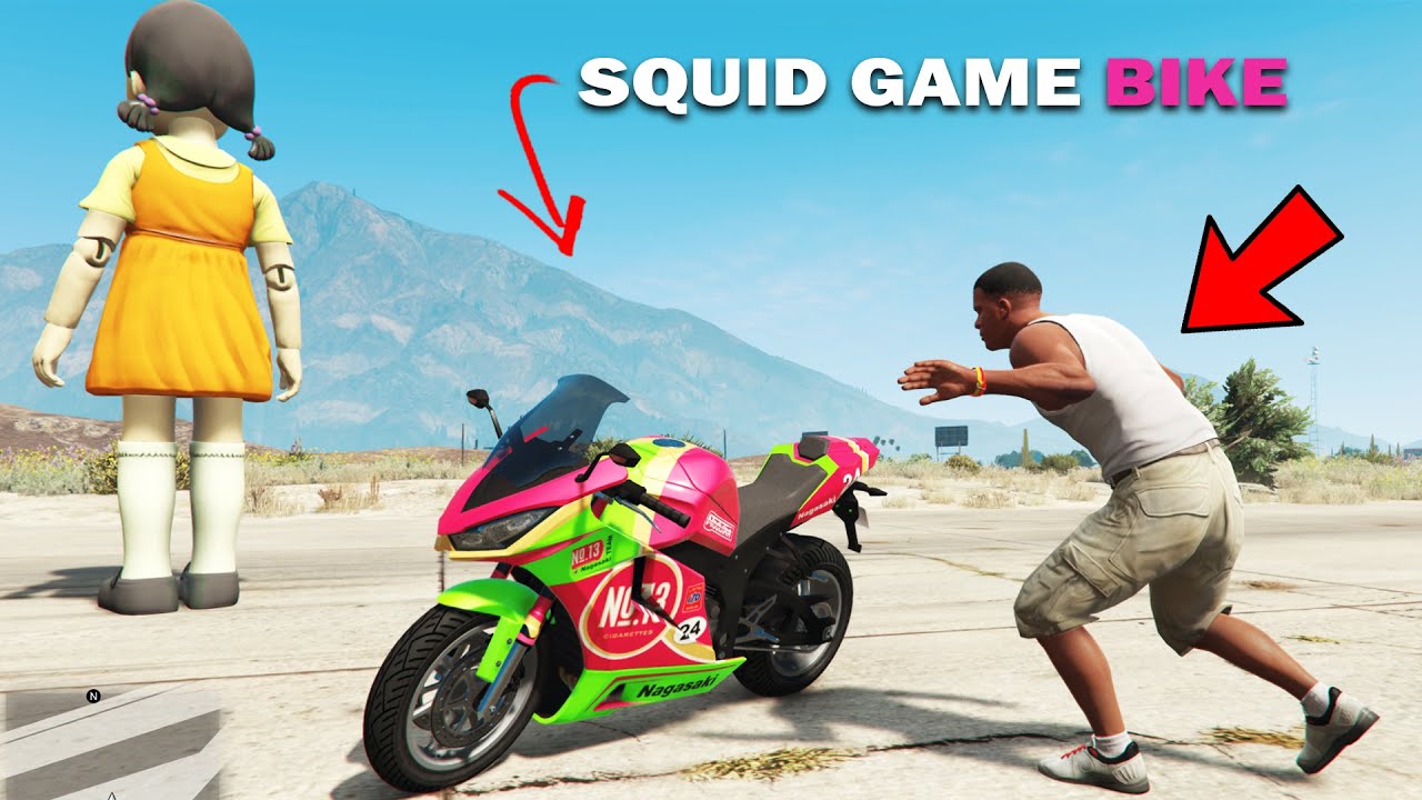 Franklin Stealing Squid Game Doll Bike in Gta 5!