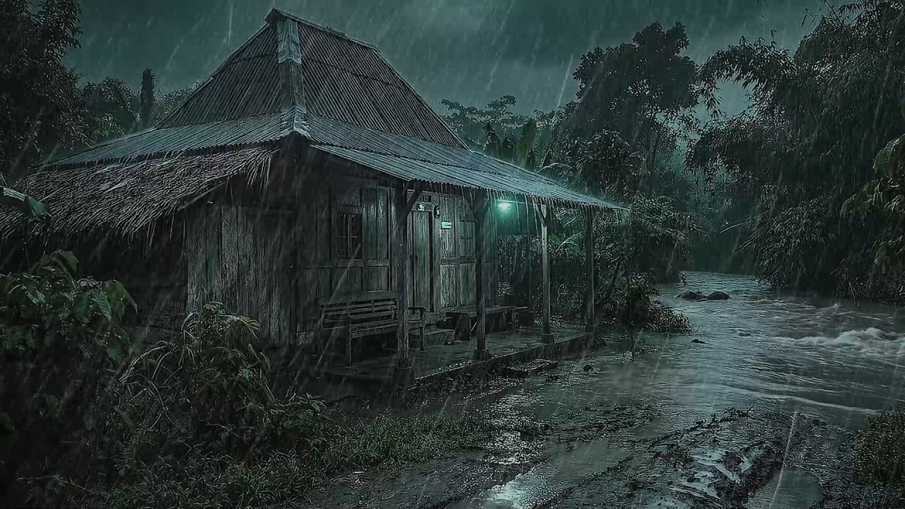 Deep Sleep with Peaceful Village Rain Sounds | Insomnia Relief & Reduce Stress