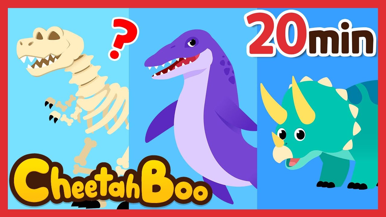 [✨20min] Best Dinosaur Songs Compilation | Dinosaur Fossil+ Nursery rhymes & Kids Song | #Cheetahboo