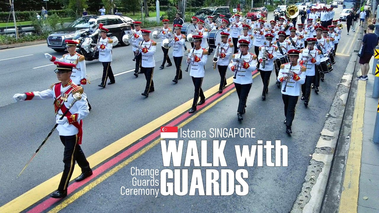 Walk with the Guards - Selamat Hari Raya - April 2024 - Singapore 🇸🇬 - Virtual Walking Tour [4K]