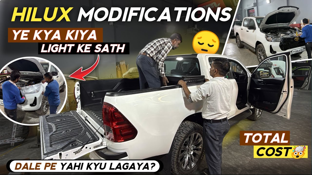 HILUX MODIFICATIONS | Lights,Back Cover,Music Upgrade Etc. #toyota #hilux #4x4 #sierra #modified 