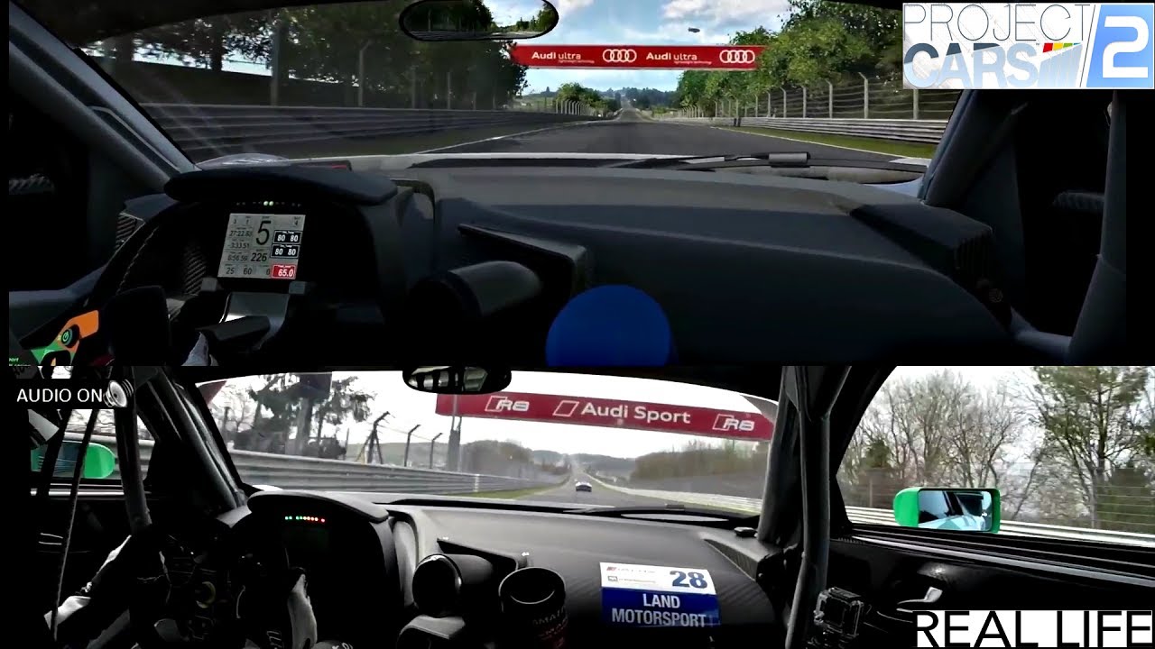 Project Cars 2 vs Real Life Nurburgring Audi R8