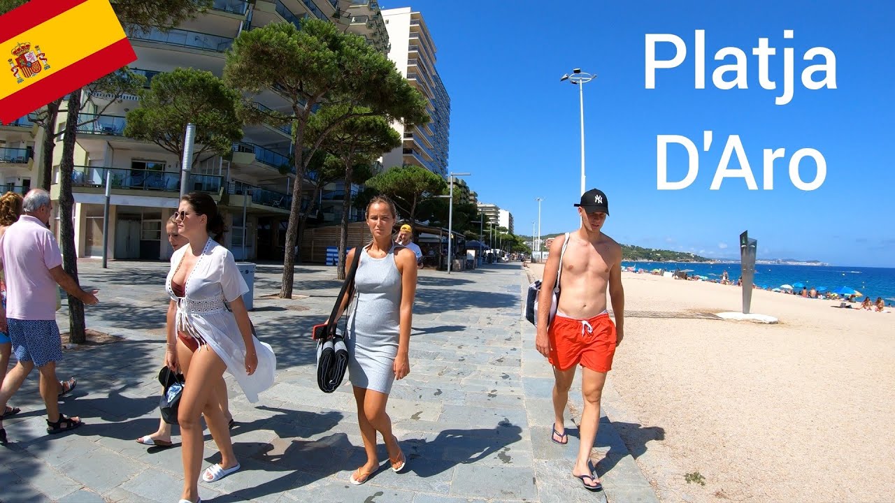 Platja d'Aro walking tour, Costa Brava, Spain 4K