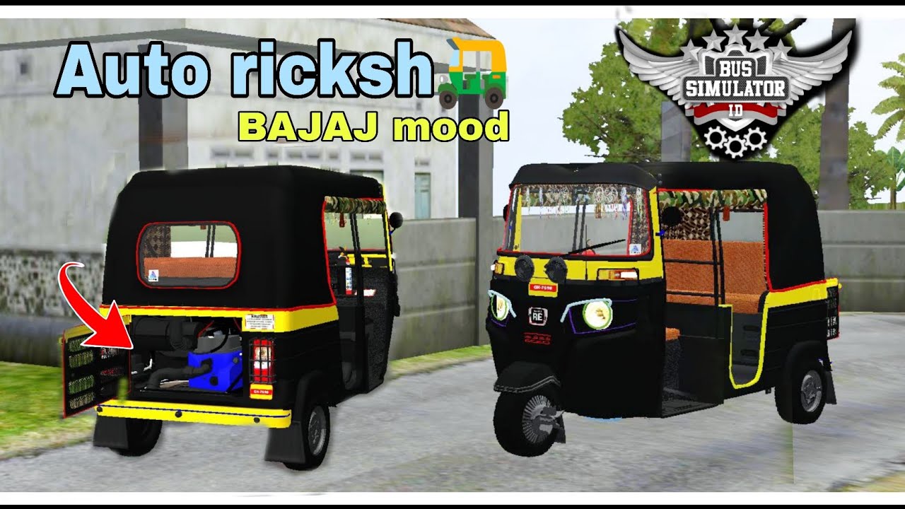 Bus mod🤩 FHV 17.1 BAJAJ RE AUTO RIKSHA MODIFIED Bus simulator Indonesia HARIVIDS games