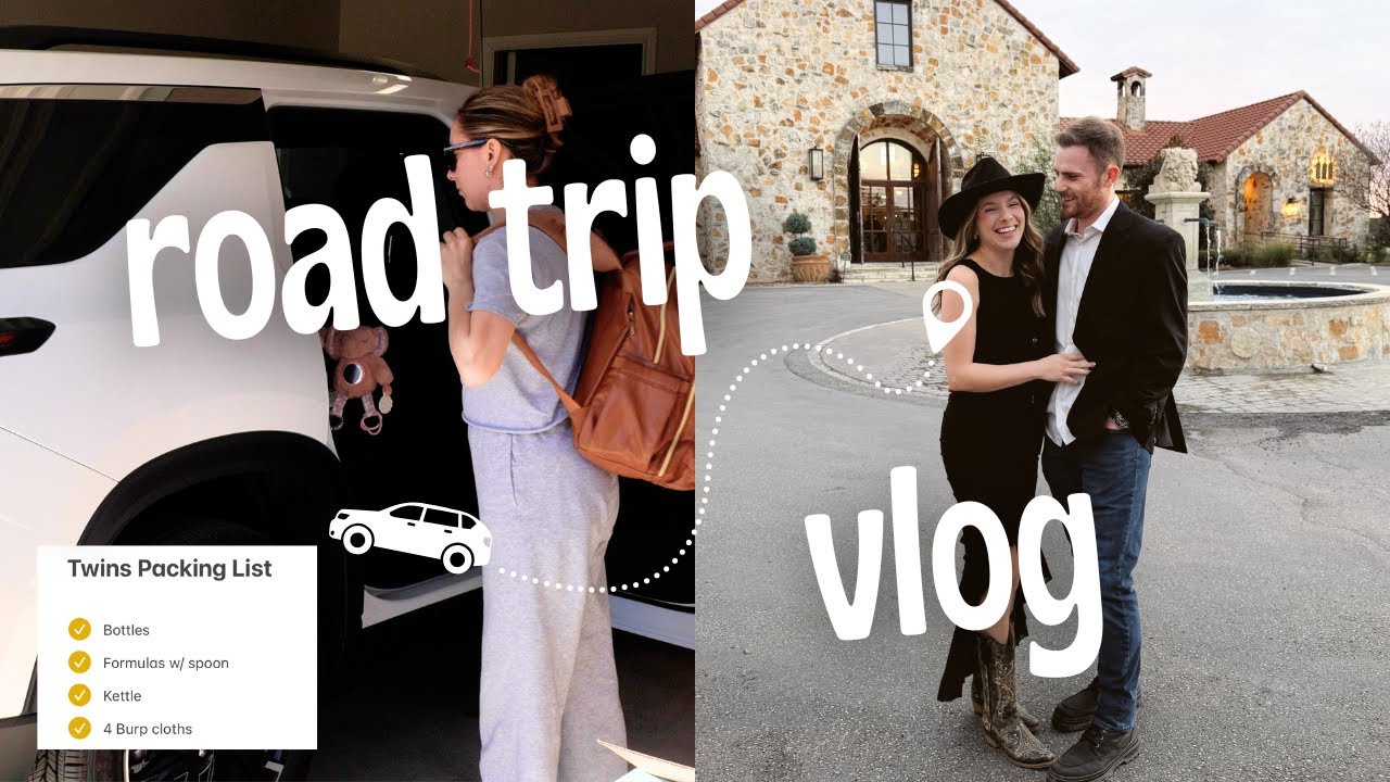FIRST ROAD TRIP W/ NEWBORN TWINS!! 🚗👀 #familyvlog 