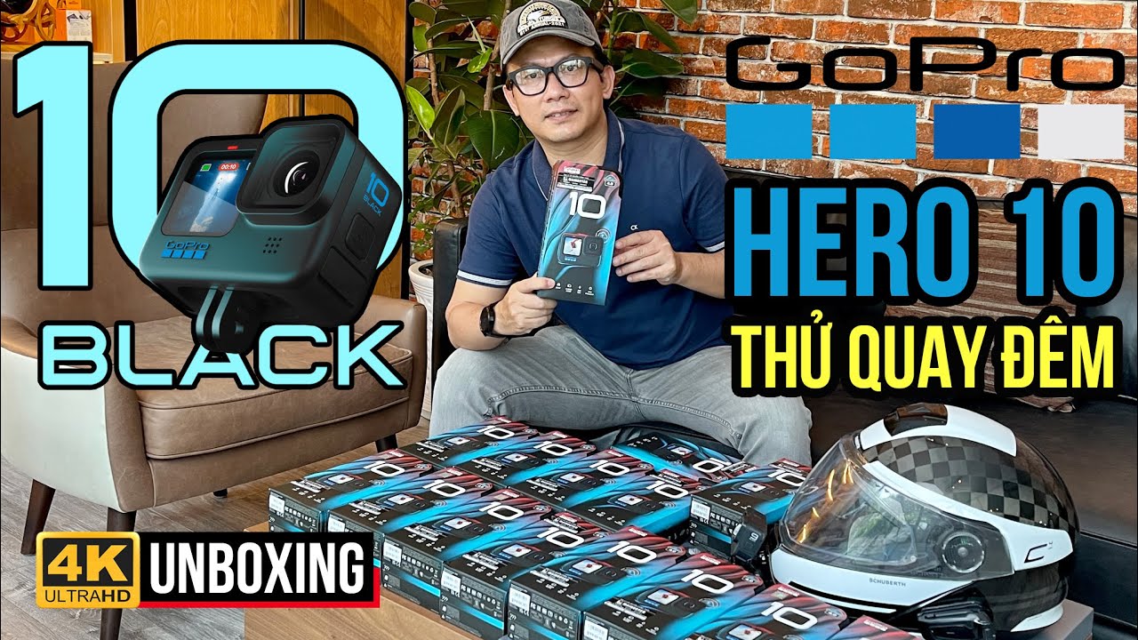 KHUI HỘP GOPRO HERO10 VÀ THỬ QUAY MOTOVLOG BAN ĐÊM: VI XỬ LÝ GP2 MỚI, MÁY CHẠY NHANH, QUAY NÉT CĂNG