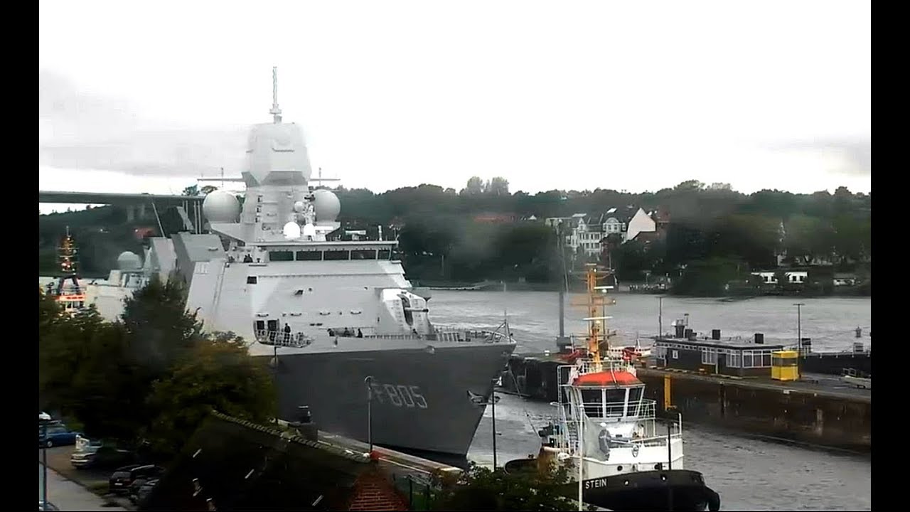 NATO ВМС Фрегат УРО Нидерландов HNLMS Evertsen F805 - сквозь шлюзы Кильского канала Тизер Teaser