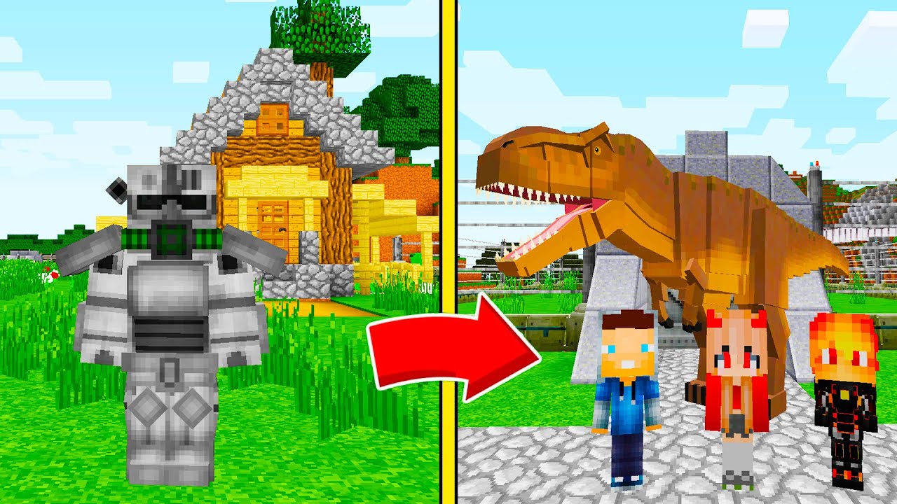 24 часа превращаюсь в ДИНОЗАВРОВ с ребятами В МАЙНКРАФТ ! Алексбой Minecraft