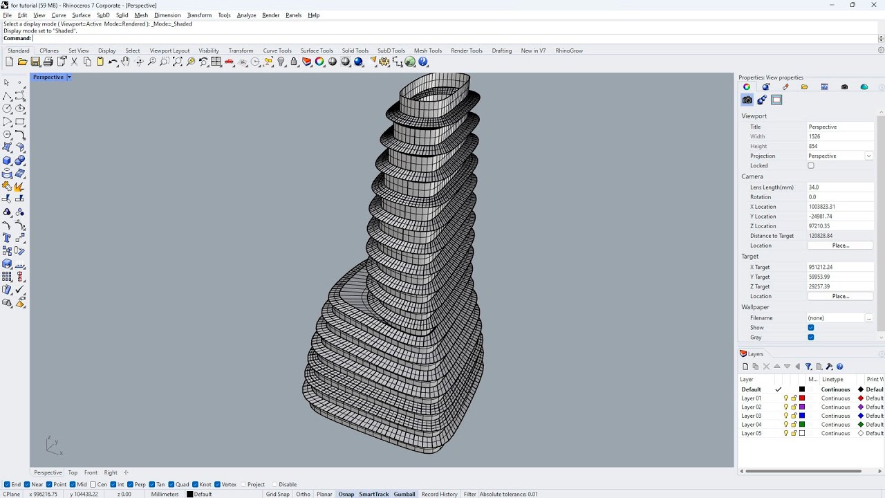 Tutorial: how to create a facade concept similar to the tower in Groningen by UNStudio in Rhinoceros