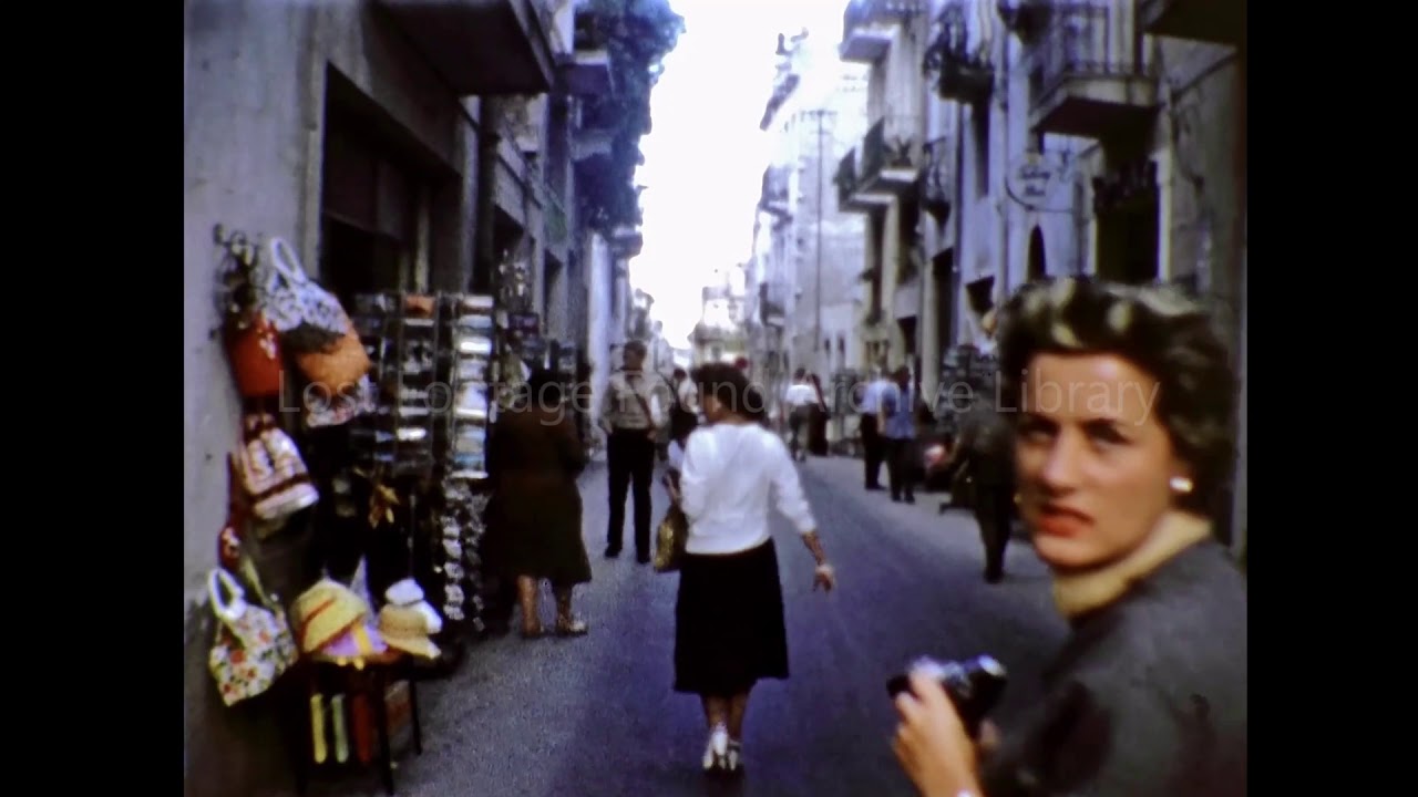 Archive footage of Travel  in Mallorca, Spain, and Amalfi Coast, Italy, 1950s