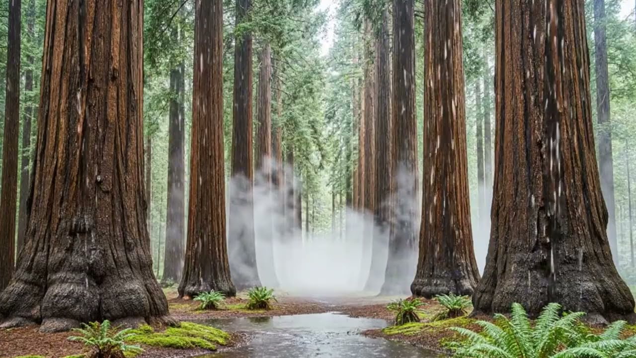 🌧️ Rain in Sequoia National Park | Calming Forest Rain Sounds for Relaxation