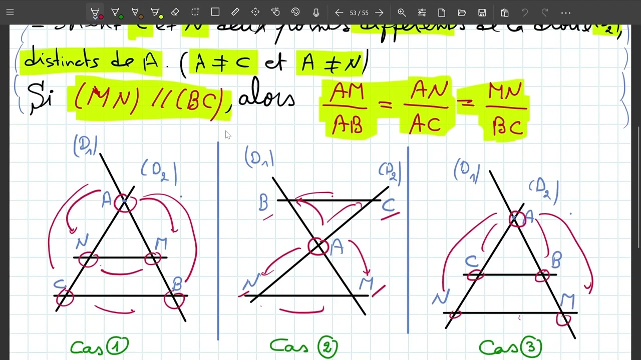 Théorème de Thalès (Projection dans le plan-Partie II) #tcs #جذع_مشترك #thales_theorem