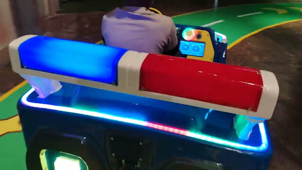 Prithiv riding indoor car ride in Genting Highlands 