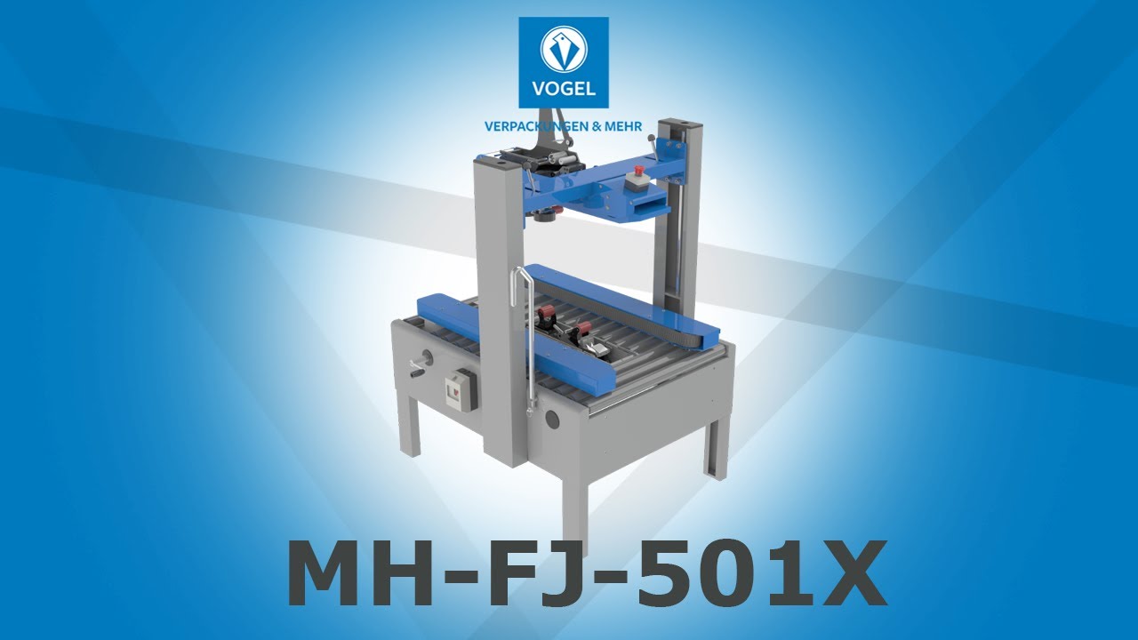Kartonverschlie&szlig;er MH-FJ-501X. Schnelle manuelle Formateinstellung & seitlicher Antrieb