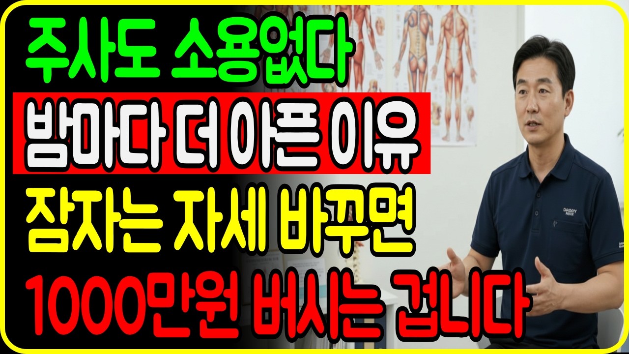 주사 맞기 전 보세요｜잠 자는 자세로 천만원 아끼는 방법｜자다가 통증으로 깨는 분 필수