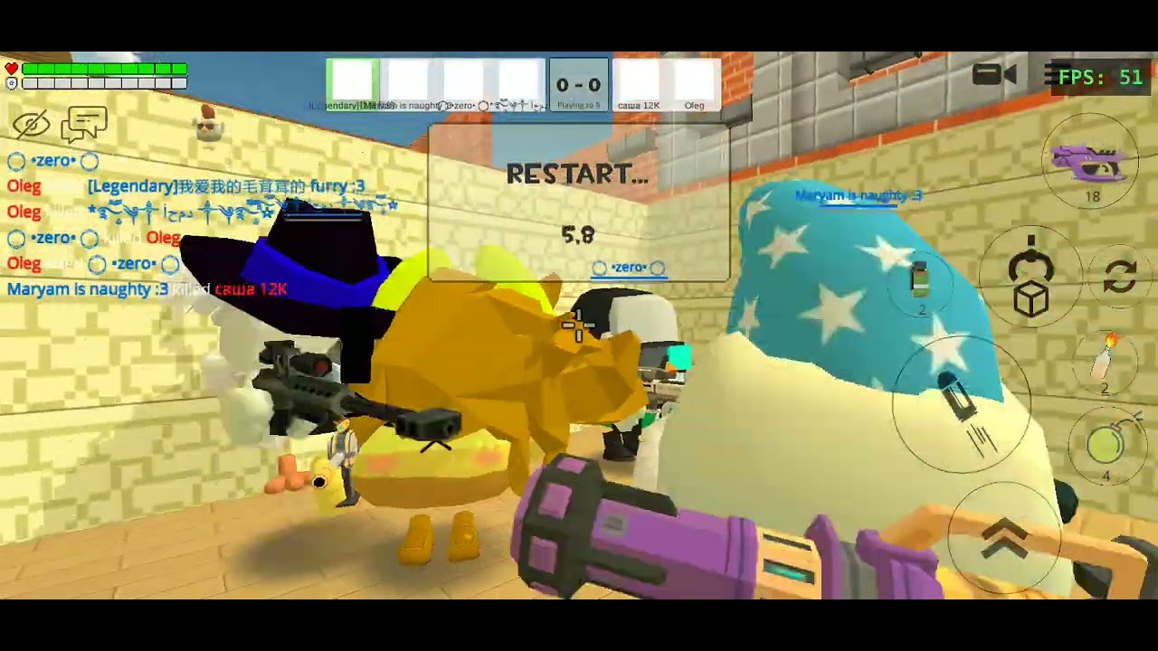 We playing duel fighting people in chicken gun