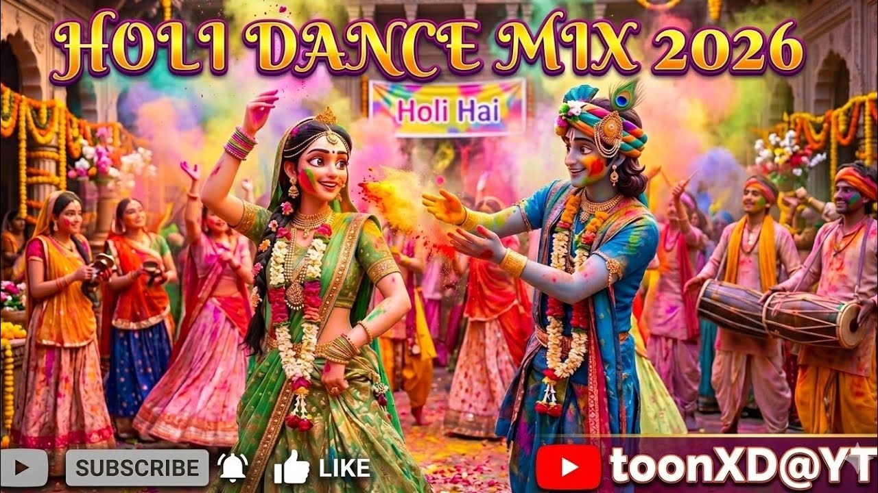 Radha Krishna Holi Dance Mix 2026 💃 Holi Special Song | toonXD@YT