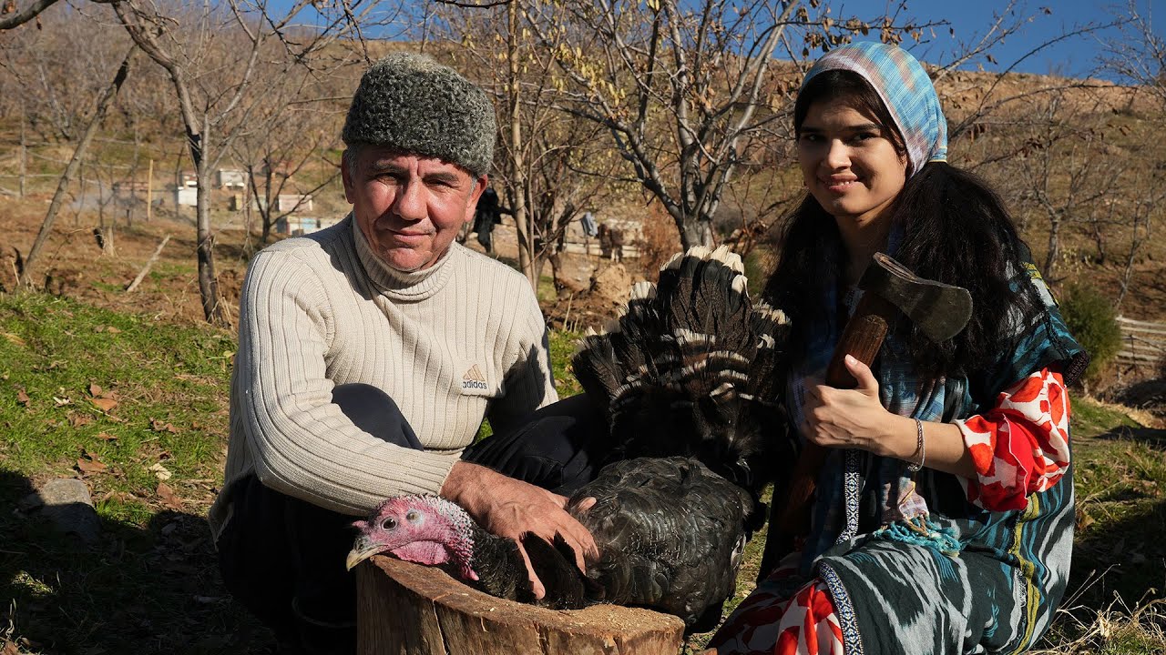 Плов из Индейки по-Деревенски на Костре в Узбекской деревне