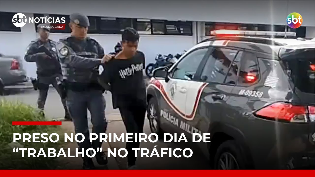 SP: Jovem &eacute; preso no primeiro dia de &ldquo;trabalho&rdquo; no tr&aacute;fico de drogas | #SBTNot&iacute;cias