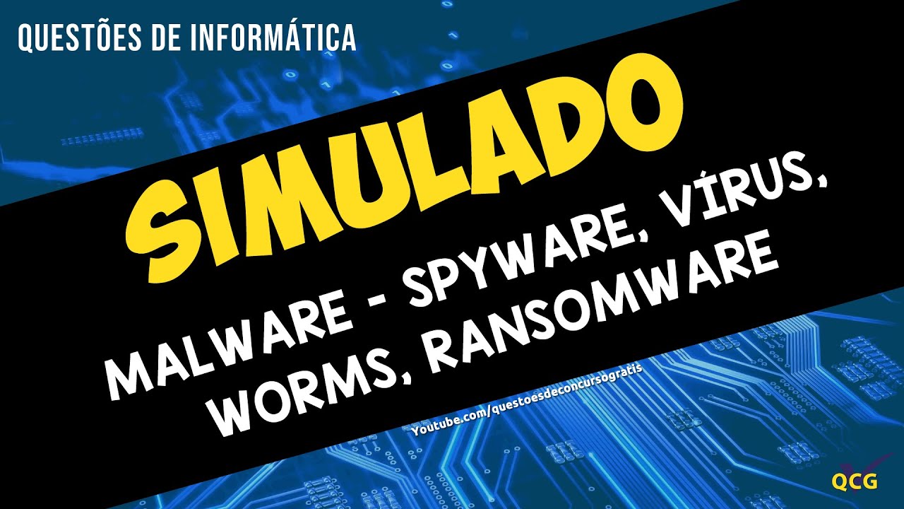 Simulado sobre Malware - Spyware, Vírus, Worms, Ransomware - Questões de Informática