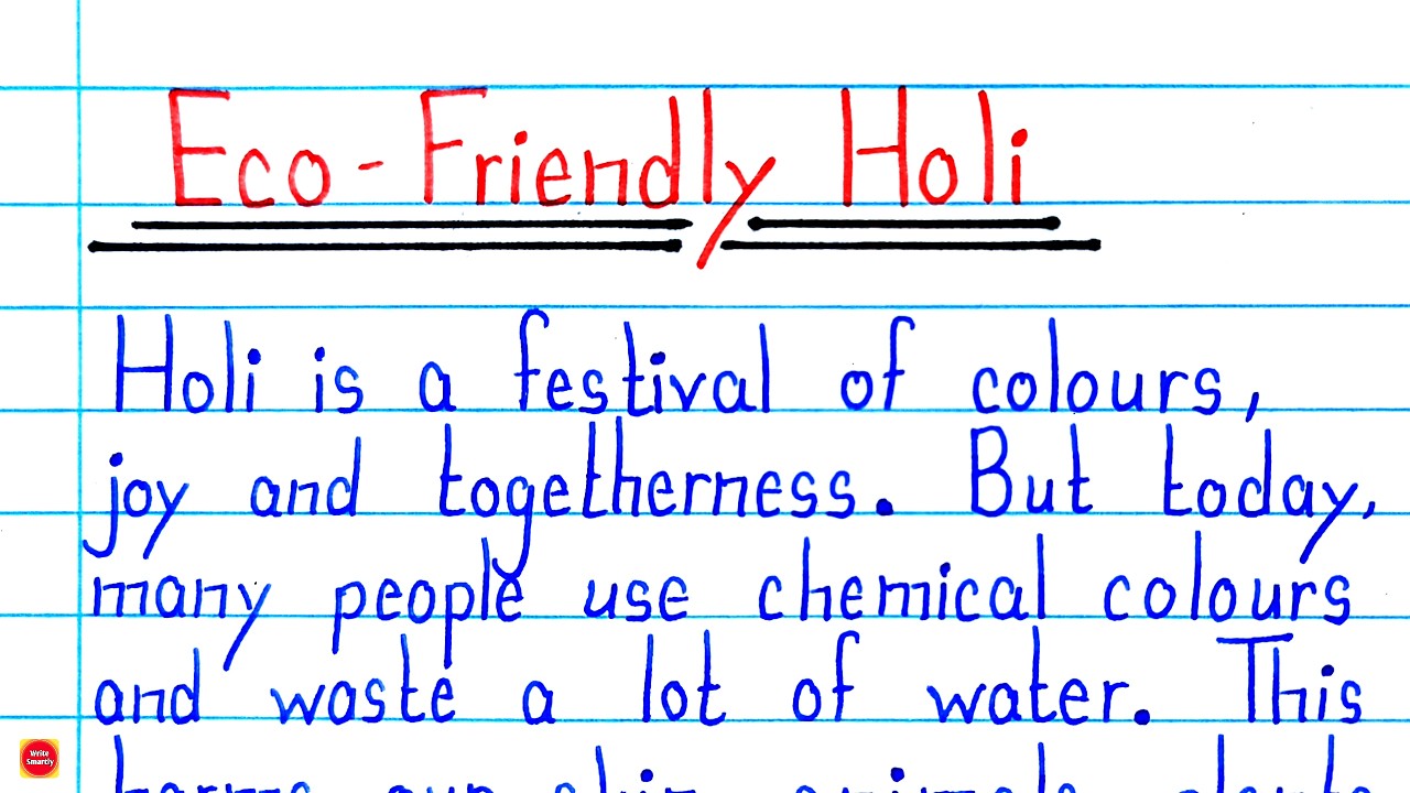 Eco-Friendly Holi Essay in English | 10 Lines essay on eco friendly holi | Save Nature Save Future