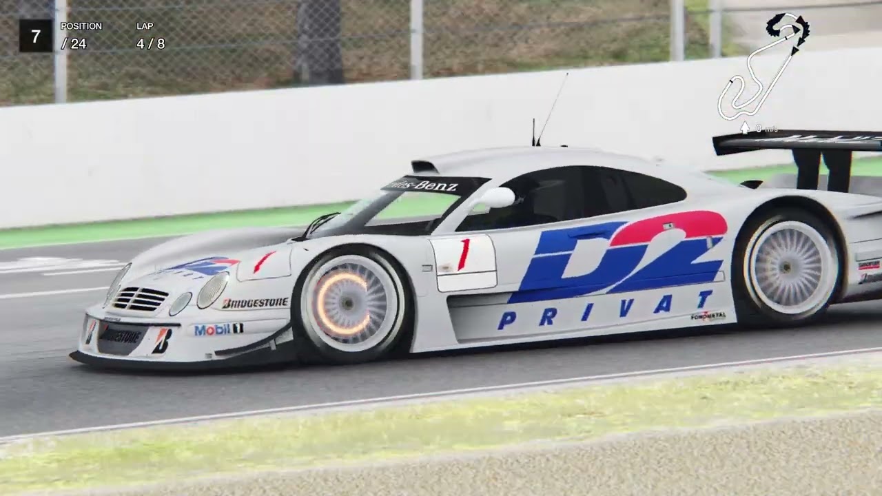 Assetto Corsa - Mercedes CLK LM GT1 @ Barcelona Catalunya GP Circuit