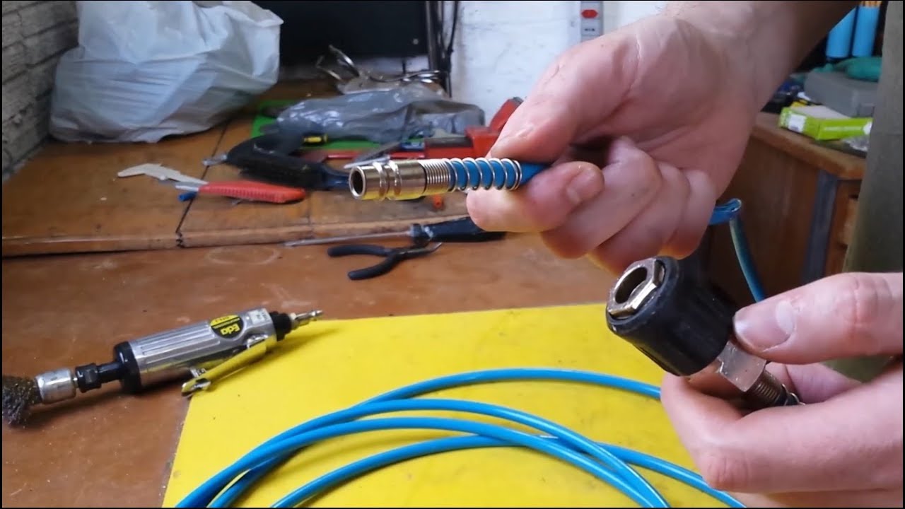 Mangueira PU no compressor - Conexão pneumática de engate rápido