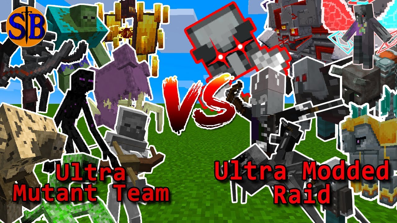 Can Ultra Mutant Team Defeat an Ultra Modded Raid | Minecraft Mob Battle