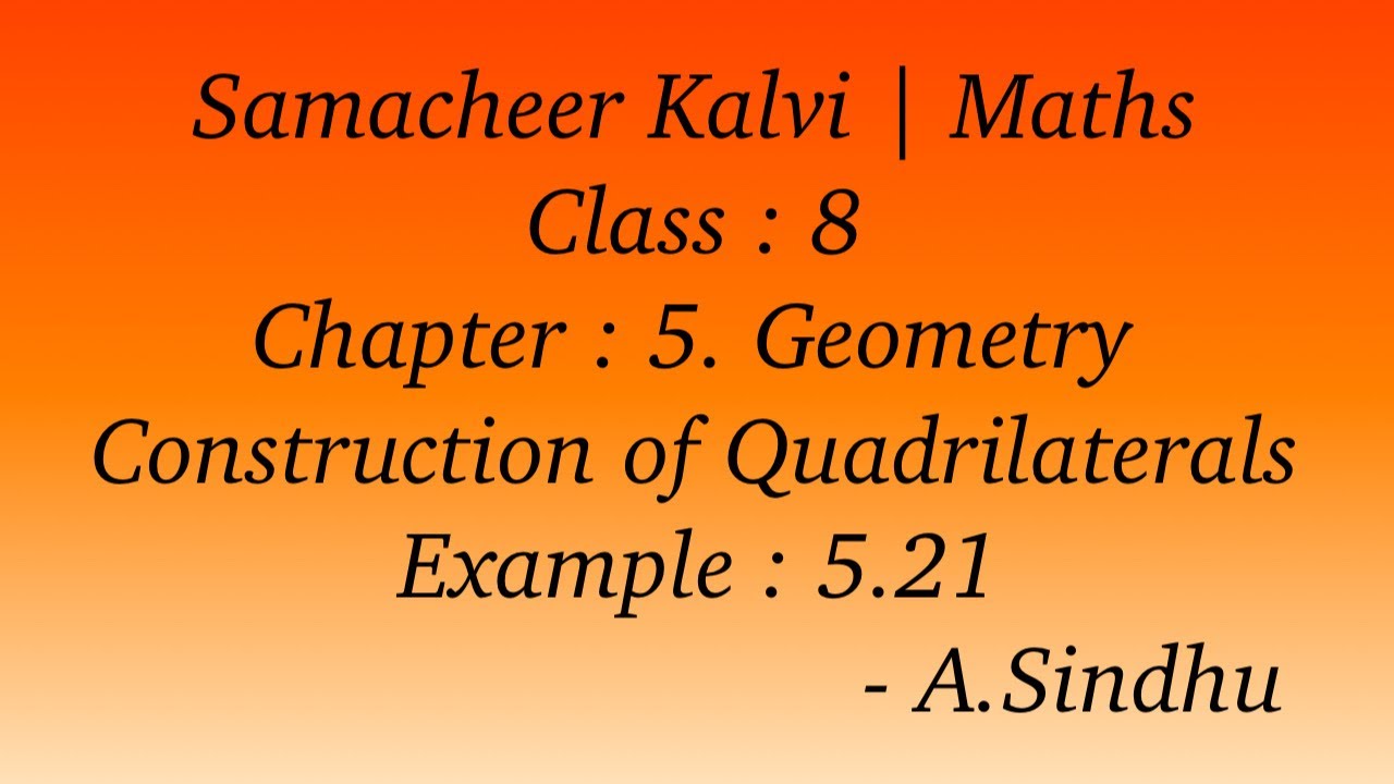 8th Maths Samacheer | Chapter 5 | Geometry | Example 5.21
