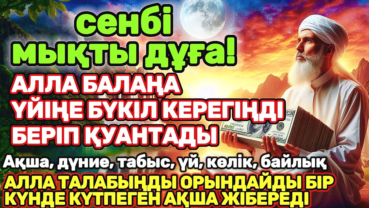 сенбі КҮНІ ЕҢ ҚҰДІРЕТТІ ДҰҒА! Алла бүкіл тілеуіңді және балаңа керектің бәрін беріп қояды