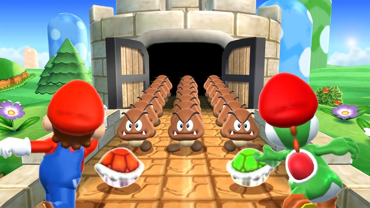 Mario Party 9 MiniGames - Yoshi Vs Mario Vs Spider Man Vs Spongebob (Master Cpu)