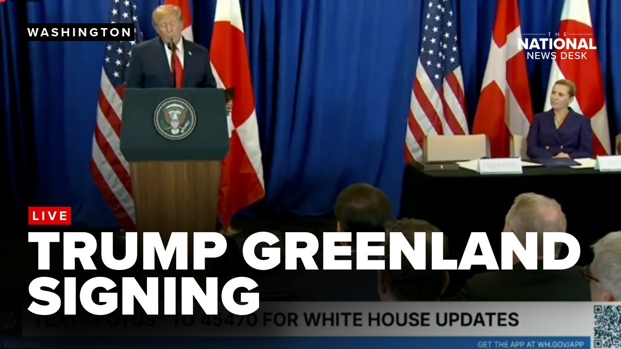 Trump UNGA trilateral signing ceremony with Greenland and Denmark
