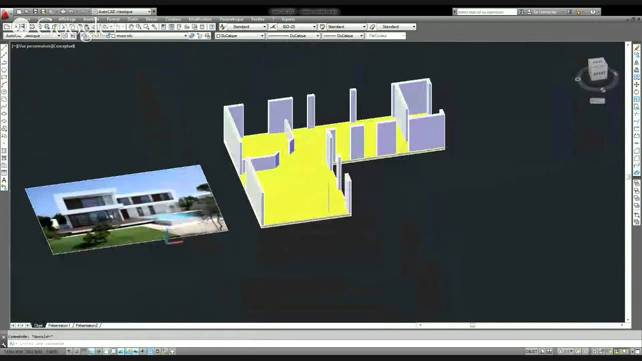 Modélisation en 3D d'une maison moderne partie 2 en direct avec Cyborg