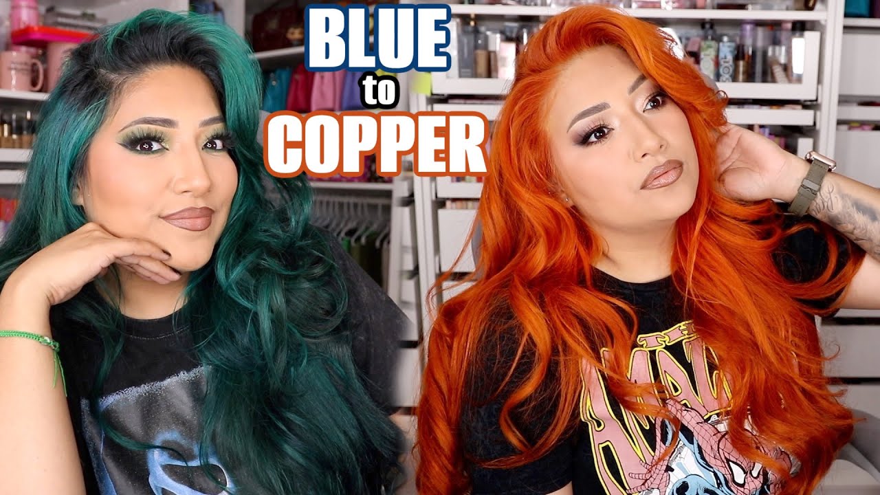 HOW I DYED MY HAIR FROM BLUE HAIR TO COPPER @AlexisJayda