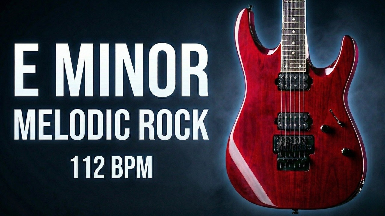 E Minor Melodic Rock Backing Track | 112 BPM