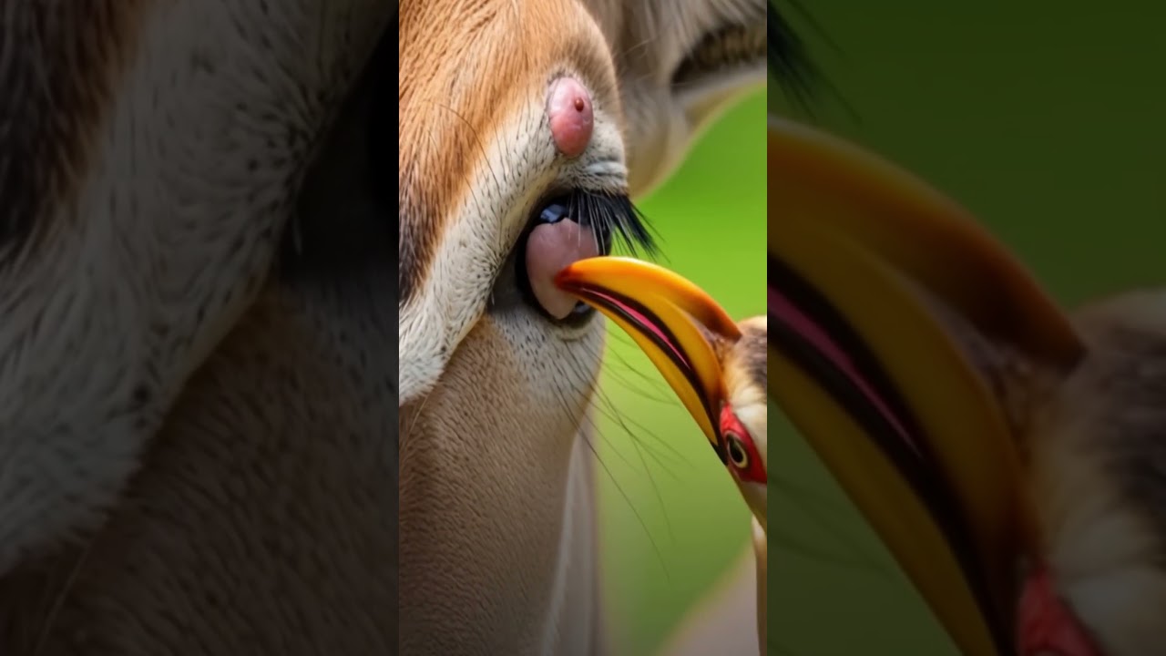 Heartwarming Moment: Bird Helps Deer #BirdHelpsDeer #AnimalBond