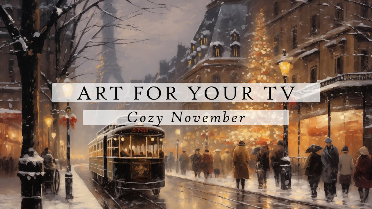 Cozy November Art For Your TV | Christmas Slideshow For Your TV | Cozy Ambient Art | 4K | 3Hrs