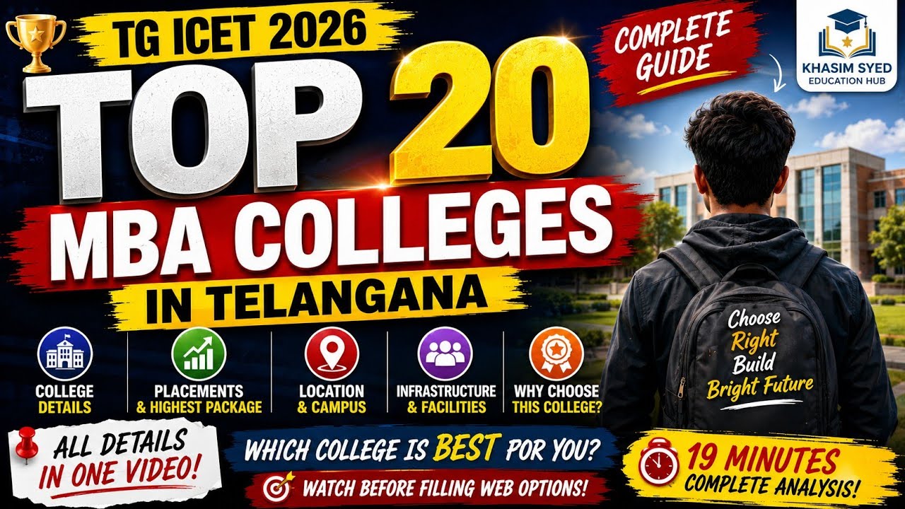 TG ICET 2026 Top 20 MBA Colleges in Telangana |Complete Guide |Placements & Campus@khasimsyed3101