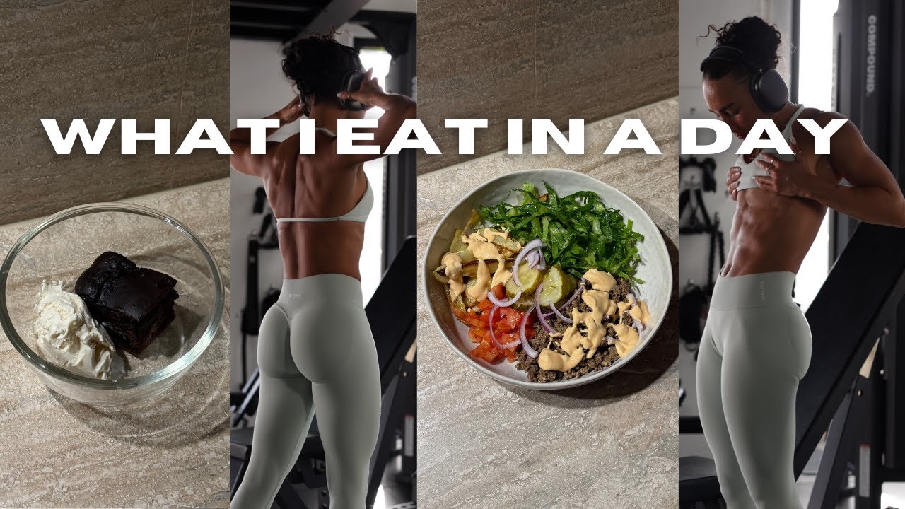 WHAT I EAT IN A DAY: fat loss & high protein + mic'd up shredded back workout