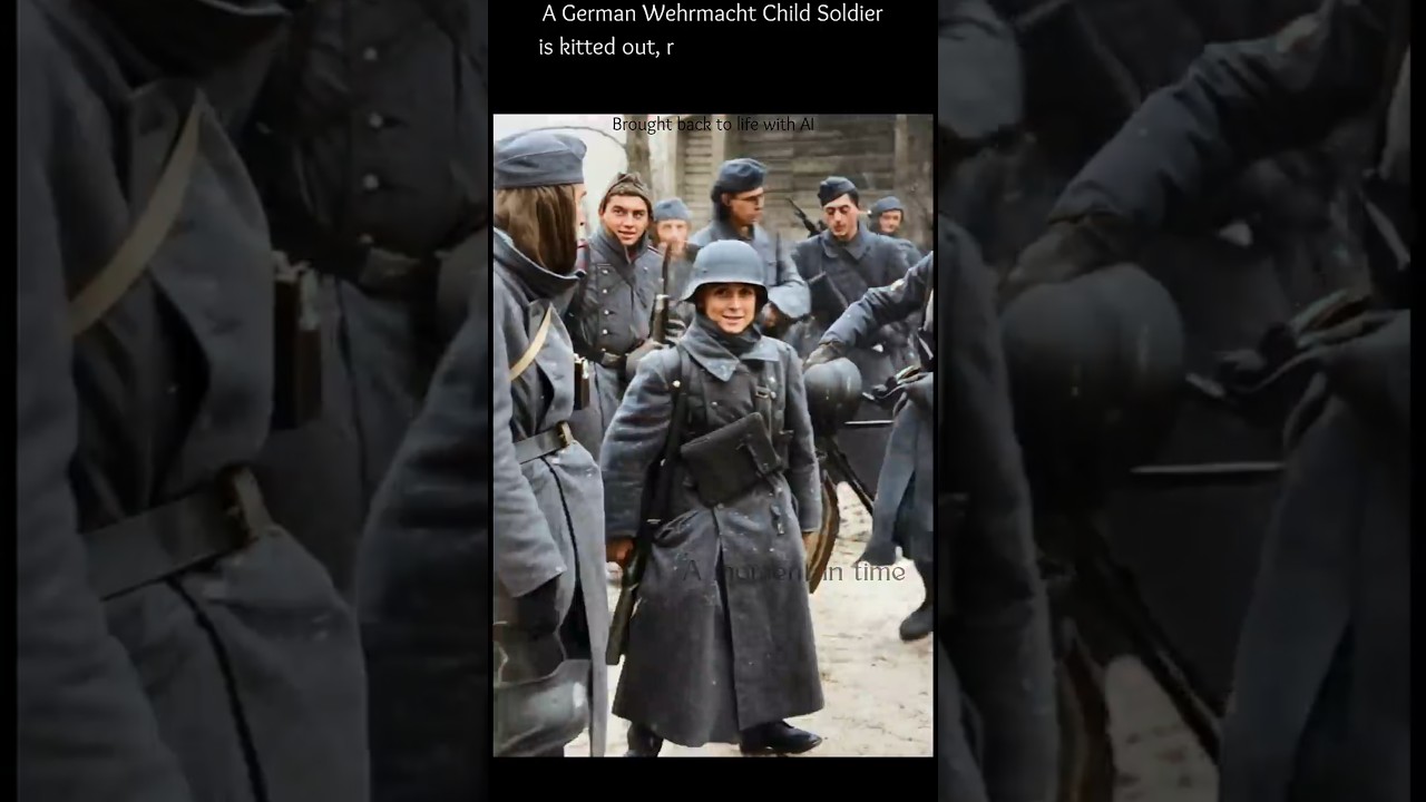 Child Soldier in Germany (1944) &ndash; AI Colorized Reality