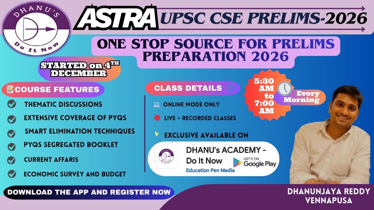 Подробная информация о курсе ASTRA UPSC PRELIMS 2026