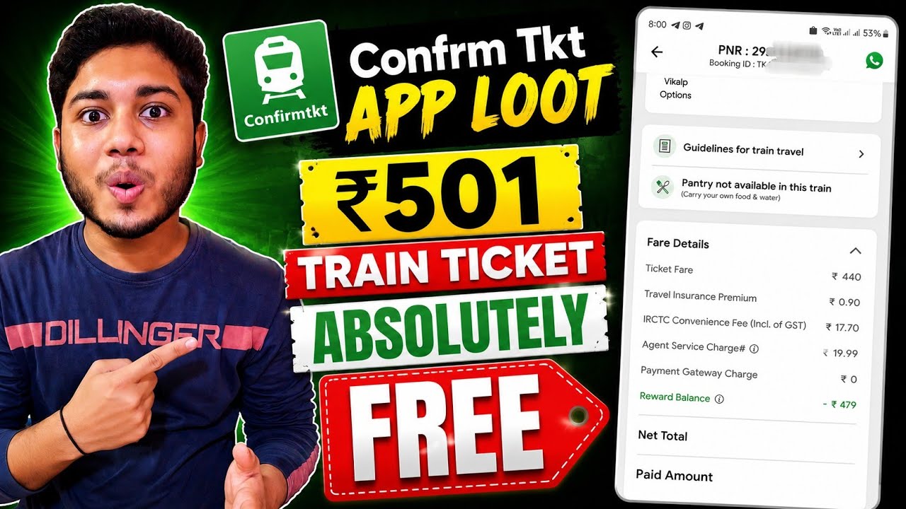 ₹501 FREE Train Ticket 😱 ConfirmTkt App Loot | Train Ticket Book at ₹0 | Latest Trick 2026