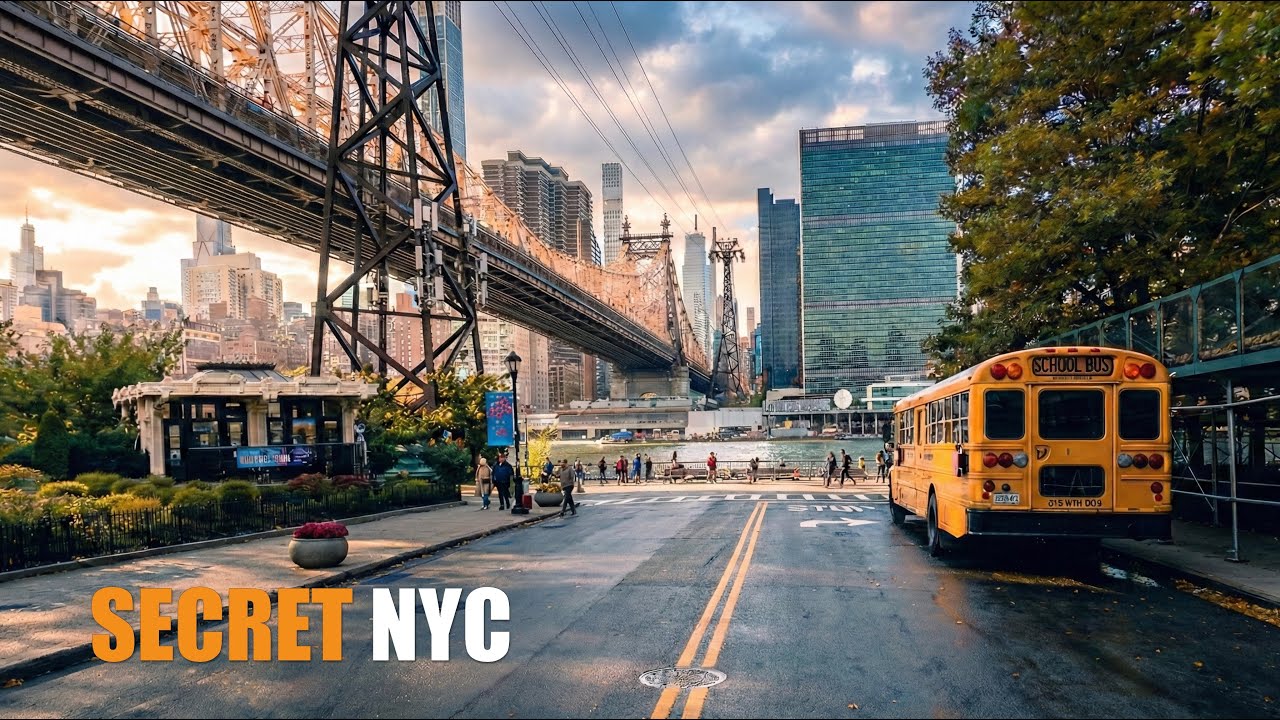 4K NYC Drive | Roosevelt Island and East River Scenes