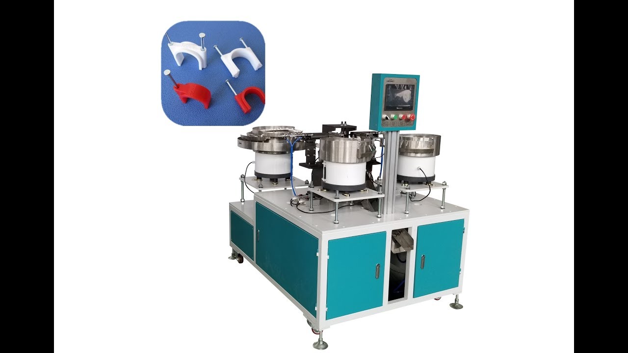 double nail cable clip assembly machine, nail inserting machine, pipe clamp assembly machine