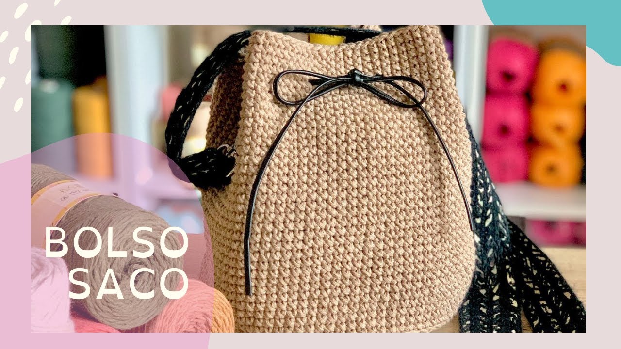 Bolso Saco, tejido a crochet fácil y rápido