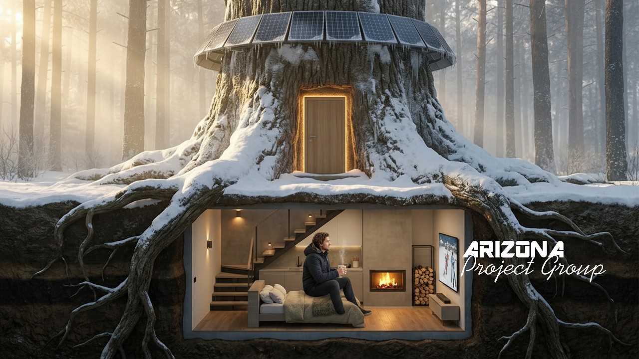 Buried Under Snow: Underground Tiny House Survival Challenge (ASMR)
