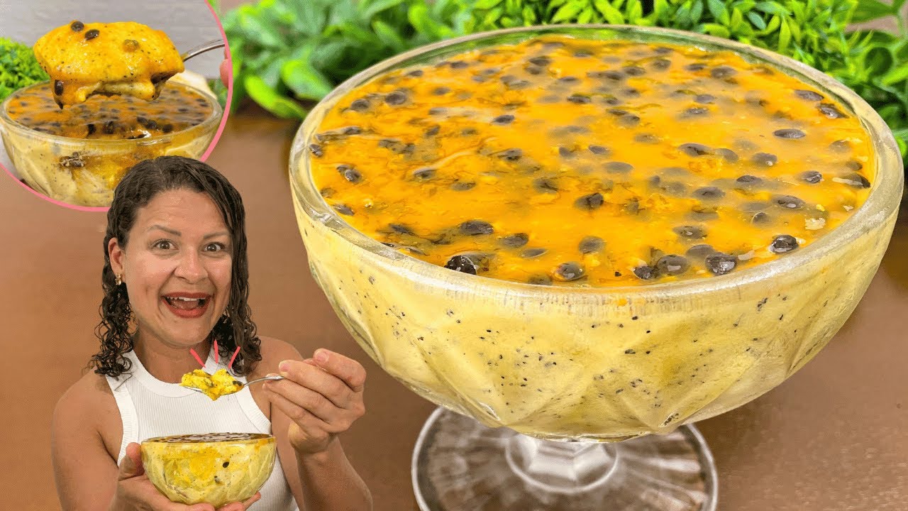 MOUSSE DE MARACUJÁ SEM LEITE MUITO FÁCIL DE FAZER 